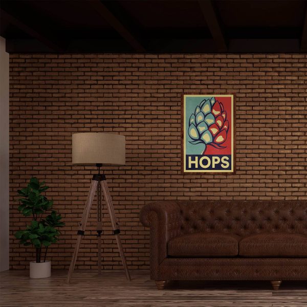 beer hops campaign art print poster 12x18 wall art vintage template real world