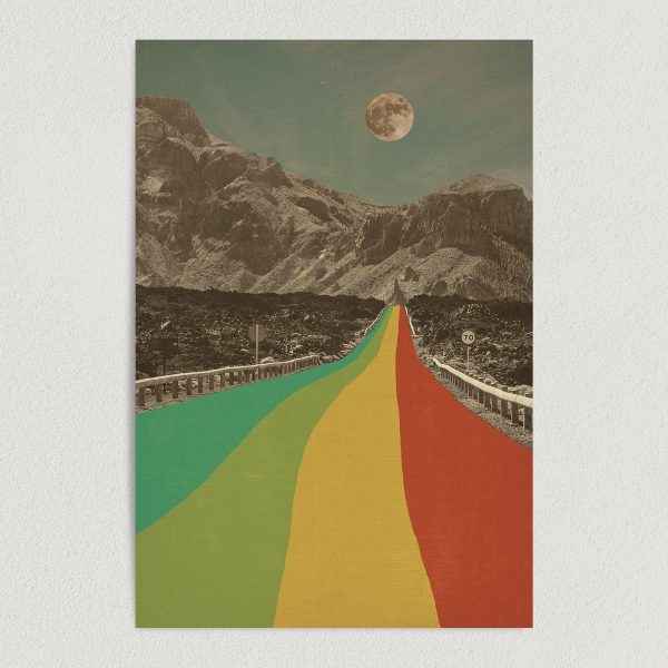 Rainbow Mountain Road Surreal Art Print Poster 12" x 18" Wall Art AB2711