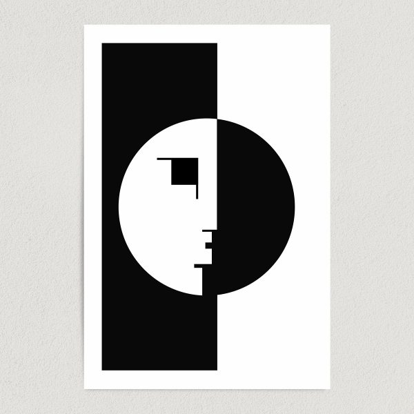 Bauhaus Abstract Face Art Print Poster 12" x 18" Wall Art AI3346