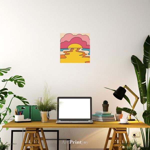 Dreaming Of Colorful Sunsets Art Print Poster 12" x 12" Wall Art AL1002