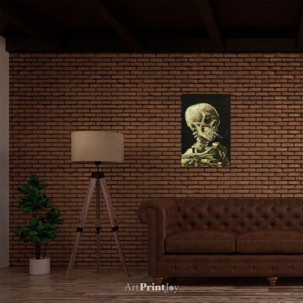 Van Gogh "Head of a Skeleton With a Burning Cigarette" Art Print Poster 12" x 18" Wall Art FVA1001