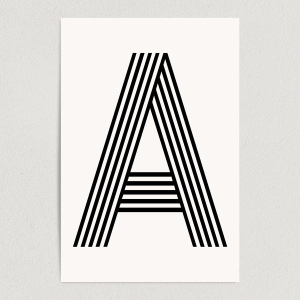 Letter A Modern Typography Art Print Poster 12" x 18" Wall Art M2160
