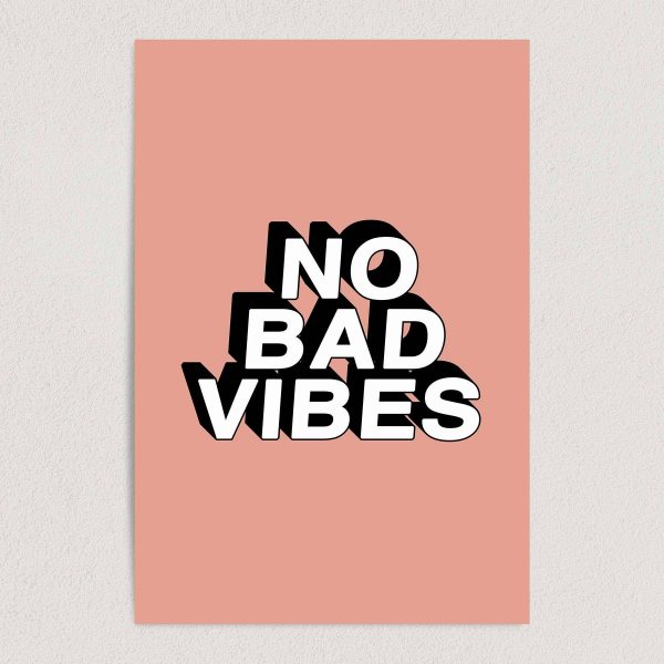 No Bad Vibes Art Print Poster 12" x 18" Wall Art QR1010