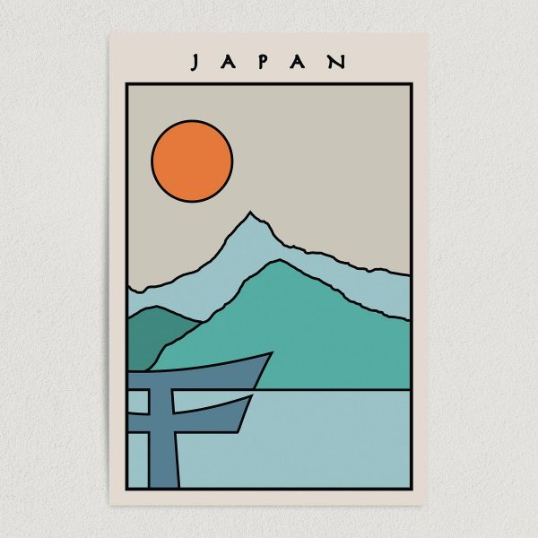 Japan Minimal Travel Art Print Poster 12" x 18" Wall Art T2500