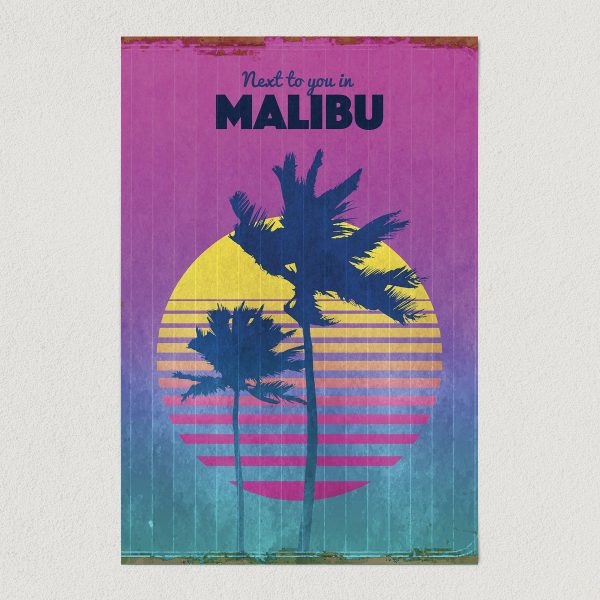Next To You In Malibu California Art Print Poster 12" x 18" Wall Art VT1110