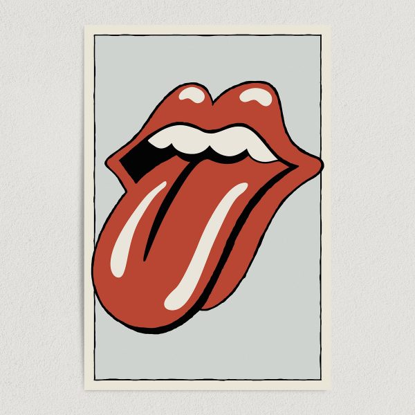 the rolling stones iconic lips logo minimalist art print poster 12x18 wall art