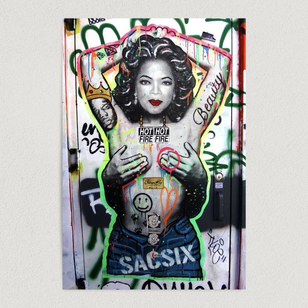 oprah exposed graffiti portrait art print poster featured Image