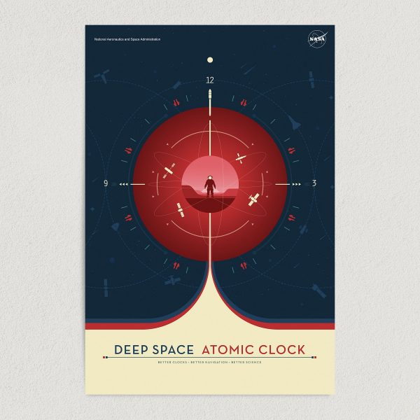 deep space atomic clock nasa art print poster featured image
