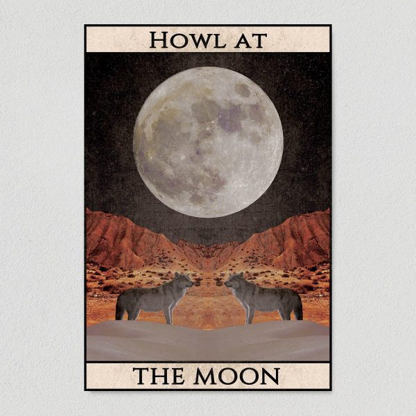 howl at the moon art print poster template