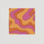 Retro Pink and Orange Abstract Art Print Poster 12″ x 12″ Wall Art AF1331